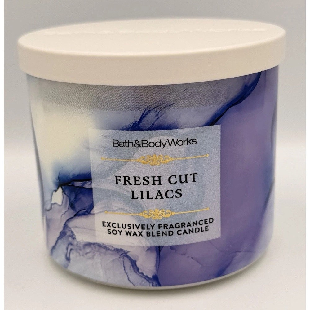 Bath &‎ Body Works Fresh Cut Lilacs 3 Wick Candle Large